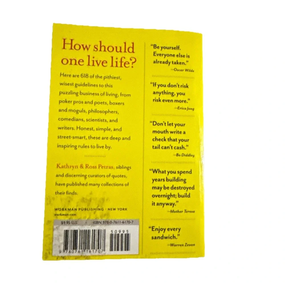'618 Rules to Live By' by Kathryn & Ross‎ Petras 2011 Paperback